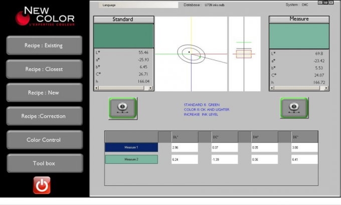 ΝΕΟ λογισμικό διατύπωσης ΧΡΩΜΑΤΟΣ που χρησιμοποιεί ένα colorimeter χρωματικής προσαρμογής λογισμικό